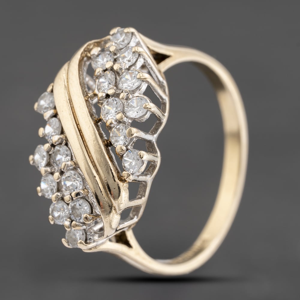 Second Hand 9ct Yellow Gold Cubic Zirconia Dress Ring 41103758