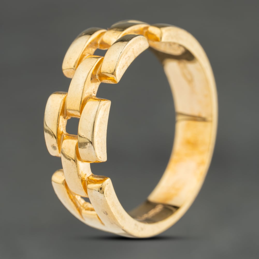 Second Hand 9ct Yellow Gold Openwork Signet Ring 41103949