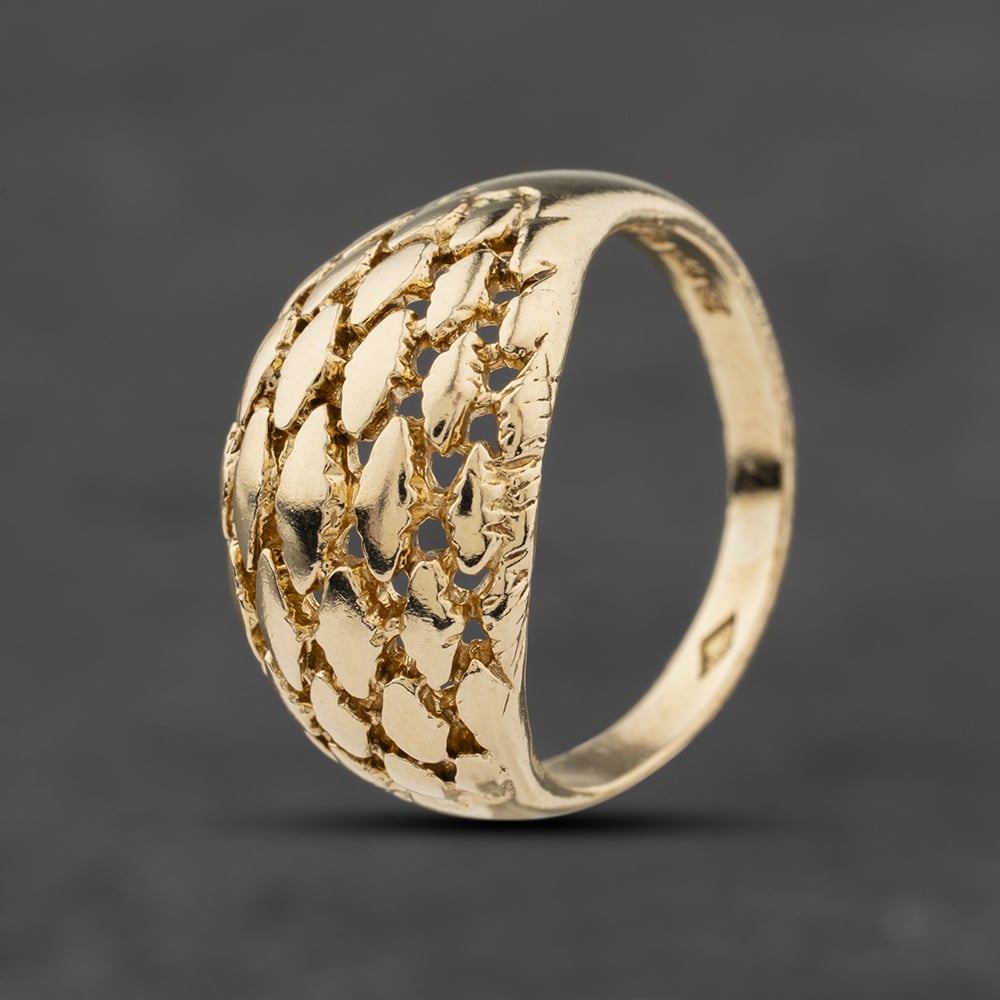 Second Hand 9Ct Yellow Gold Open Worked Signet Ring 41104068