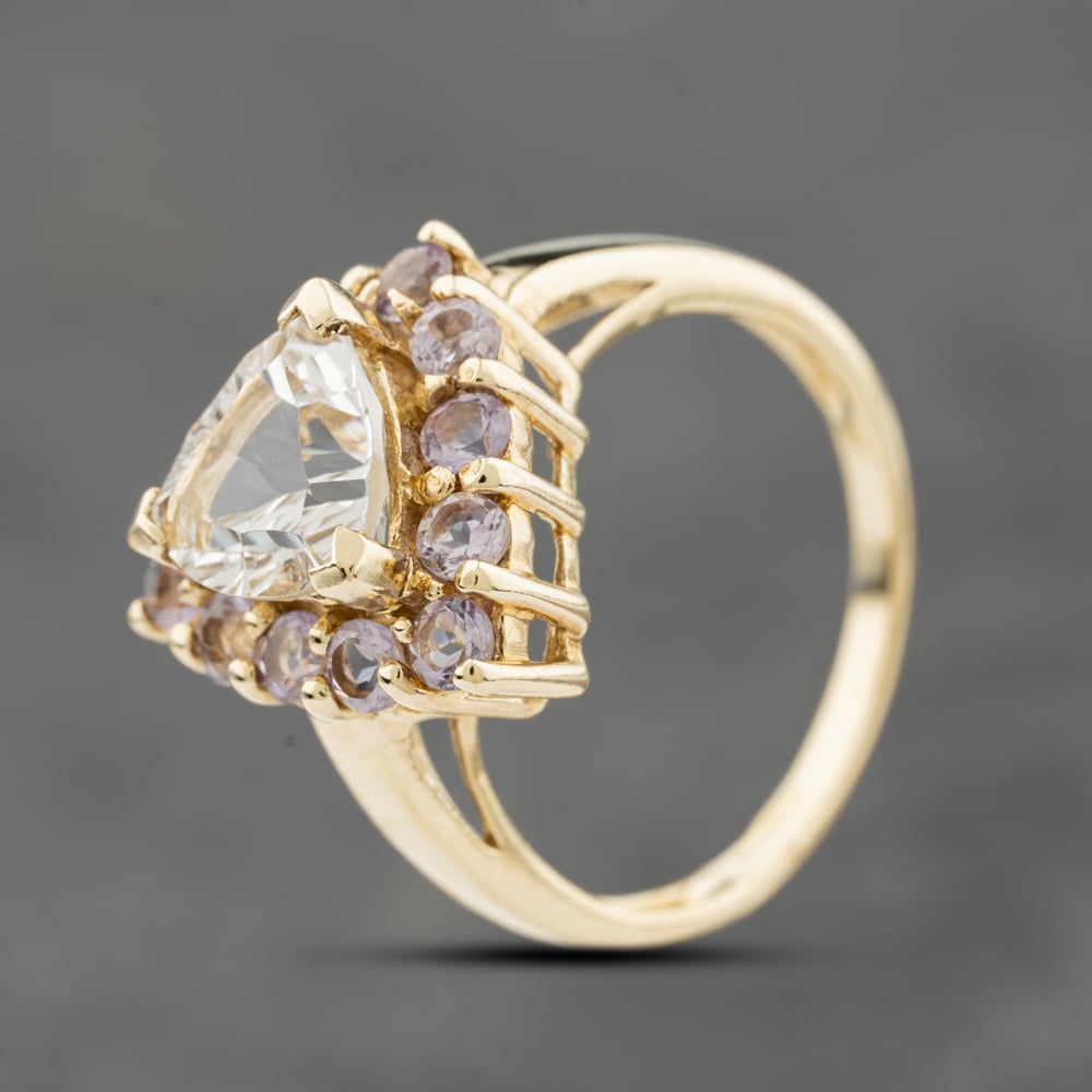 Second Hand 9ct Yellow Gold Amethyst Dress Ring 41104171