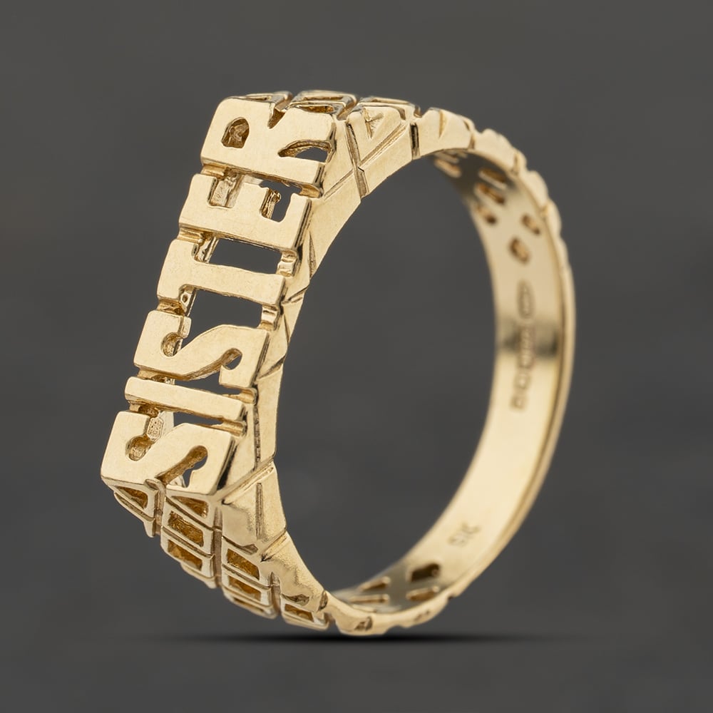 Second Hand 9ct Yellow Gold Sister Signet Ring 41104328