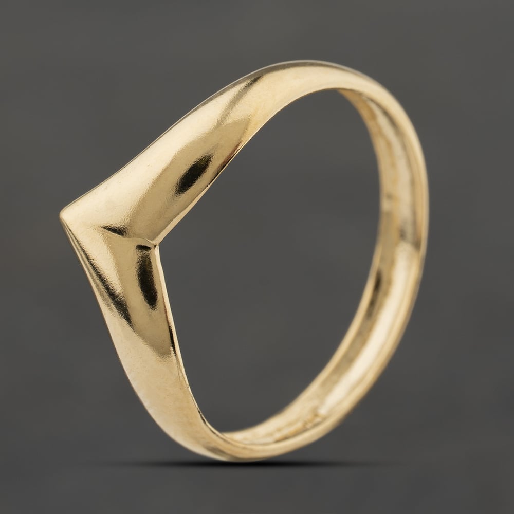 Second Hand 9ct Yellow Gold Wishbone Ring 41104332