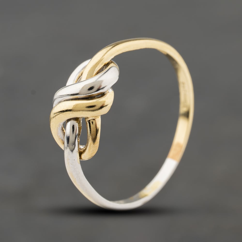 Second Hand 9ct Two Colour Gold Knotted Dress Ring 41104449