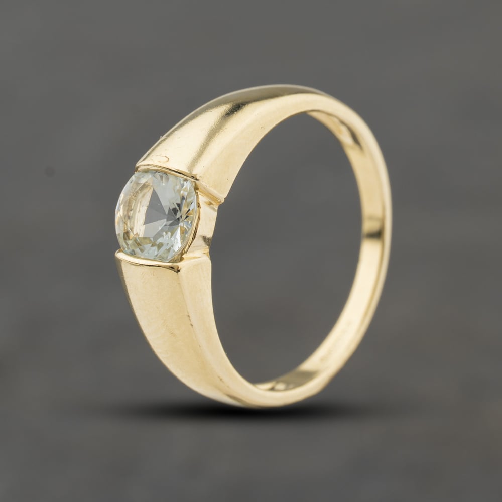 Second Hand 9ct Yellow Gold Cubic Zirconia Single Stone Dress Ring 41104472