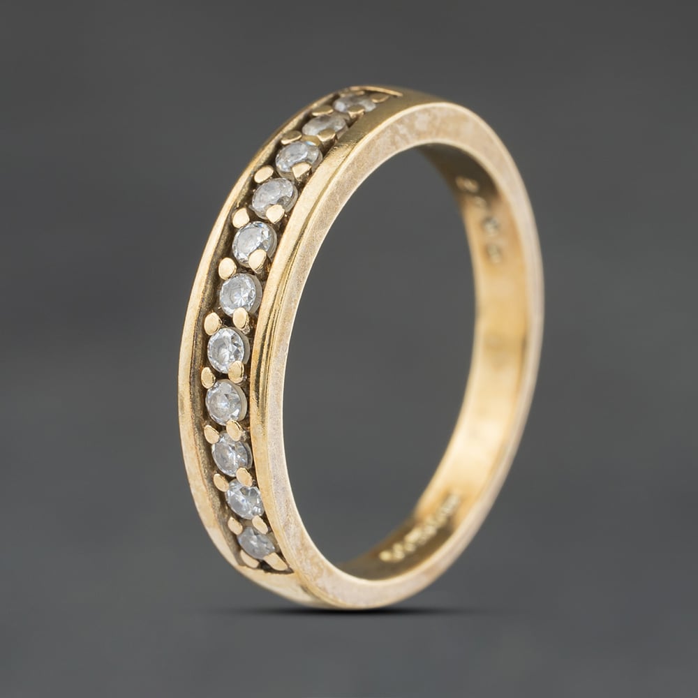Second Hand 9ct Yellow Gold Cubic Zirconia Half Eternity Ring 41104547