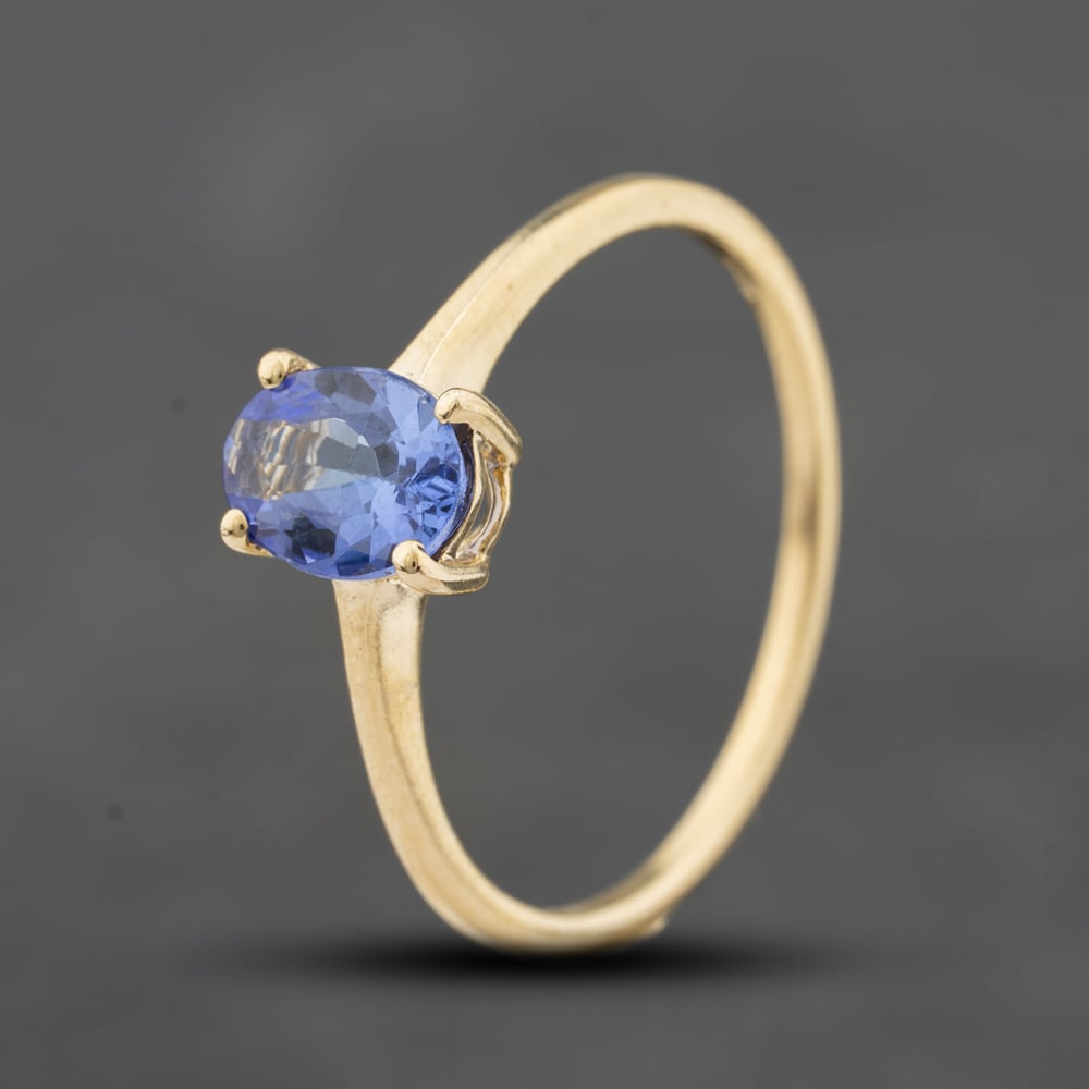 18ct White Gold 0.85ct Brilliant Cut Tanzanite & 0.33 Diamond Shoulder Set Halo Ring NTR2017TZD-18W, view 22