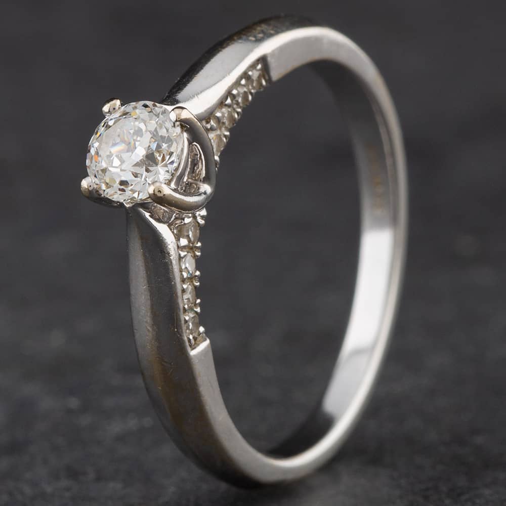 Second Hand 18ct White Gold 0.50ct Brilliant Cut Diamond Solitaire Ring 41482577