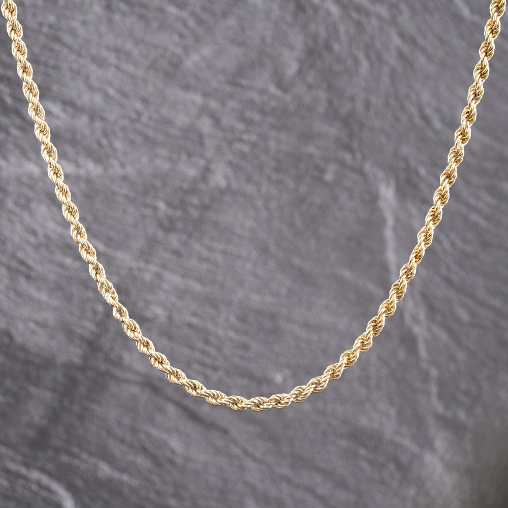 Second Hand 9ct Yellow Gold 19 Inch Rope Chain 41162270