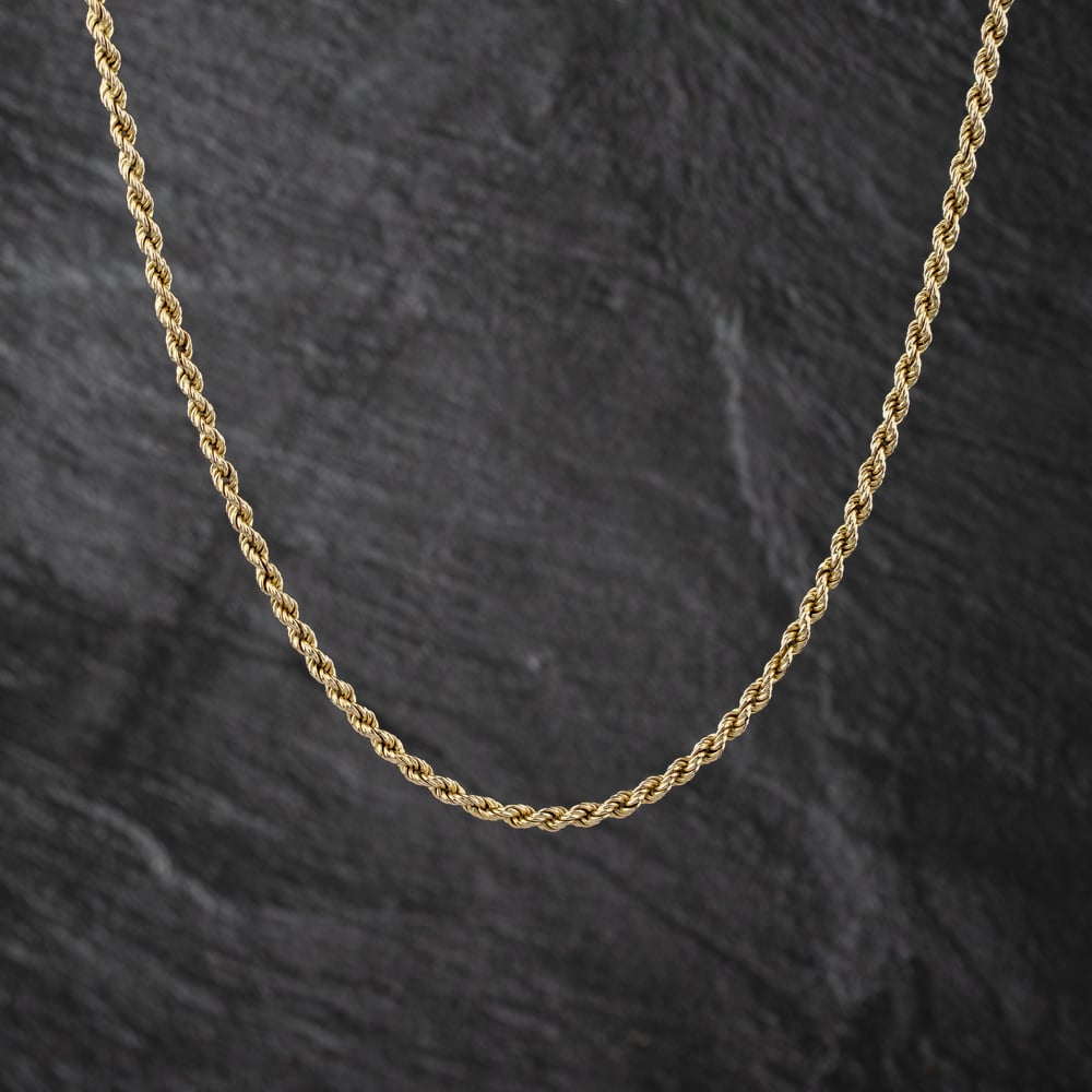 Second Hand 9ct Yellow Gold Twisted 24 Inch Rope Chain 41162322