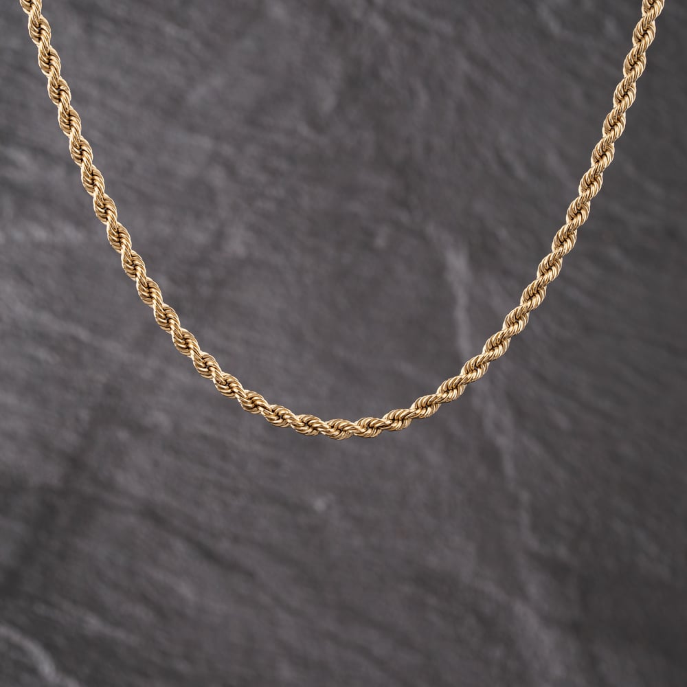 Second Hand 9ct Yellow Gold 18 Inch Rope Chain 41162332