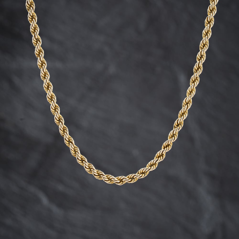 Second Hand 9ct Yellow Gold 18 Inch Rope Chain 41162351