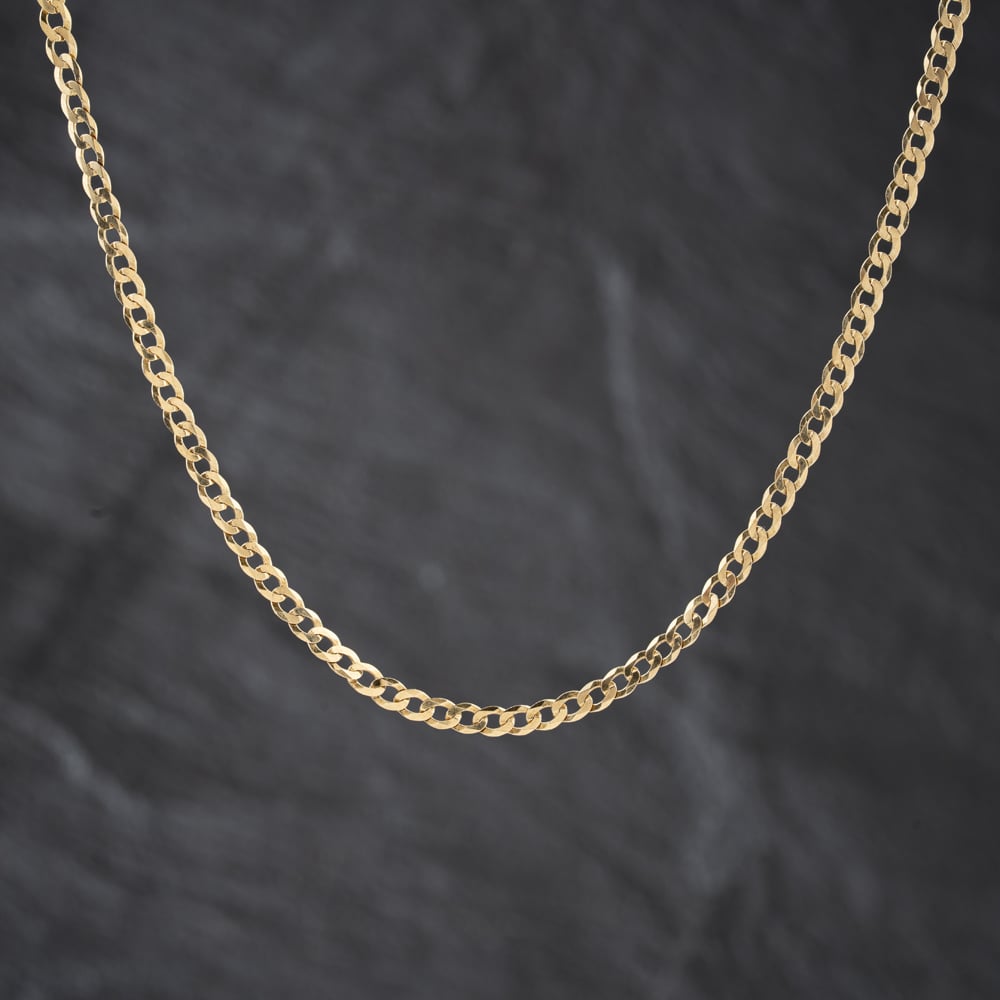 Second Hand 9ct Yellow Gold Flat 20 Inch Curb Chain 41162367