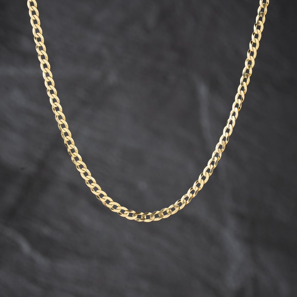 Second Hand 9ct Yellow Gold Flat 18 Inch Curb Chain 41162368