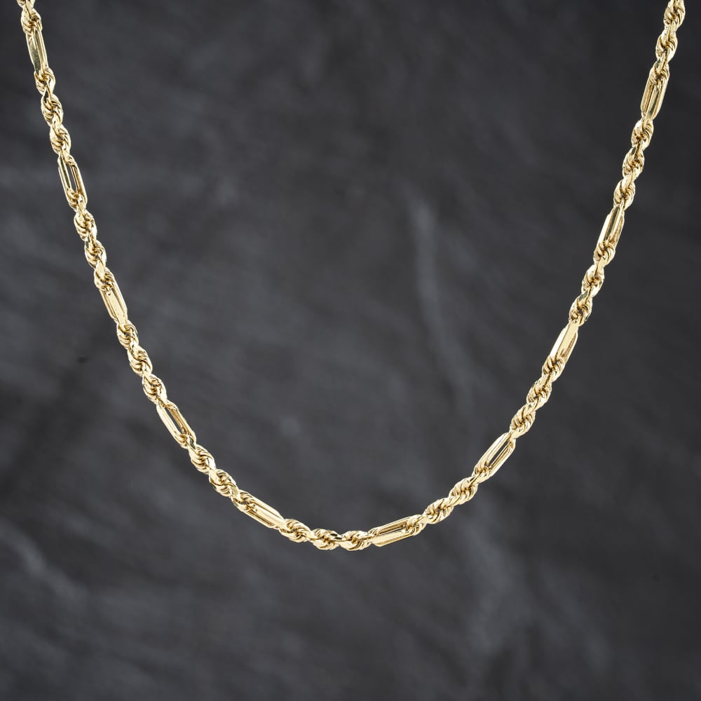 Second Hand 9ct Yellow Gold Bar 20 Inch Rope Chain 41162377