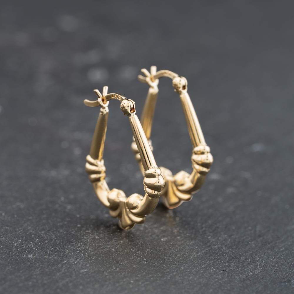 Second Hand 9ct Yellow Gold 22.2mm Fancy Creole Earrings 41173767
