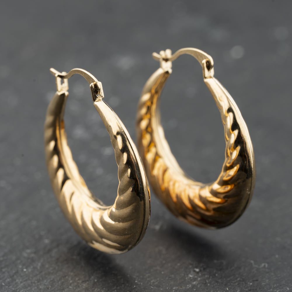 Second Hand Yellow Gold 24mm Creole Earrings 41174111