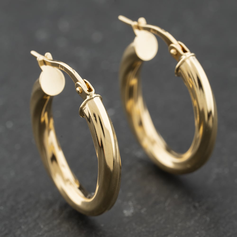 Second Hand Yellow Gold 23mm Twisted Creole Earrings 41174168