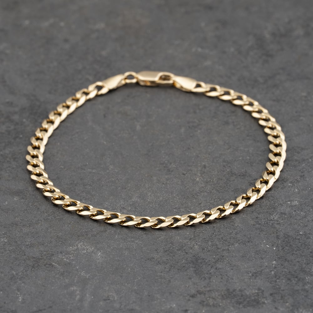 Second Hand 9ct Yellow Gold 7.5 Inch Curb Chain Bracelet 41281827