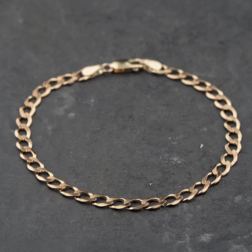 Second Hand 9ct Yellow Gold 8 Inch Curb Chain Bracelet 41281831