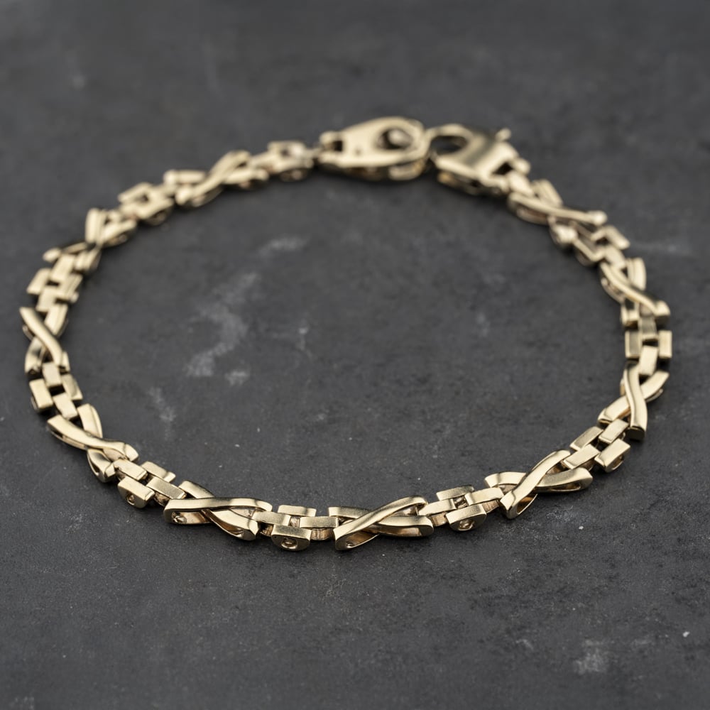 Second Hand 9ct Yellow Gold 7.5 Inch Fancy Chain Bracelet 41281833