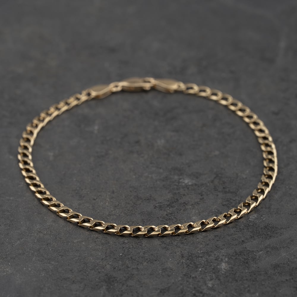 Second Hand 9ct Yellow Gold 9 Inch Curb Chain Bracelet 41281839