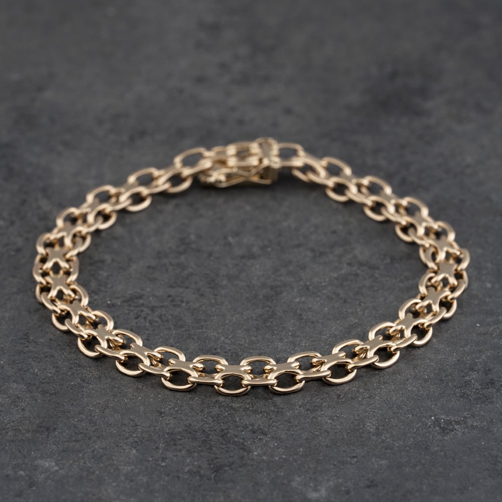 Second Hand 9ct Yellow Gold 8 Inch Fancy Chain Bracelet 41281866