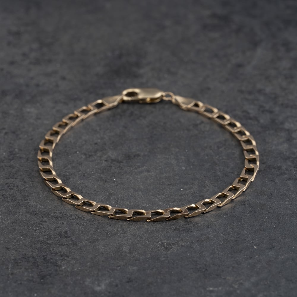 Second Hand 9ct Yellow Gold 7.5 Inch Curb Chain Bracelet 41281877