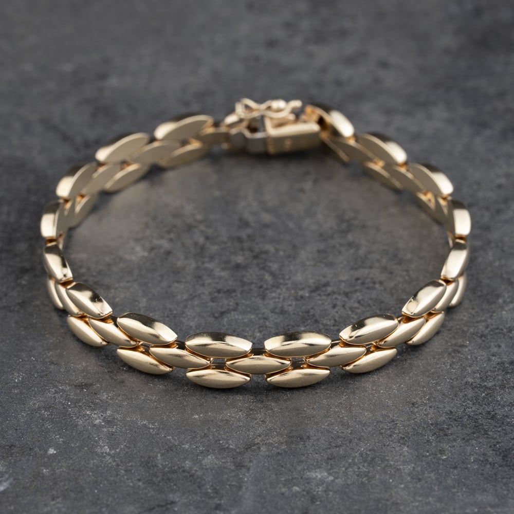 Second Hand 9ct Yellow Gold Fancy 7 Inch Chain Bracelet 41281884