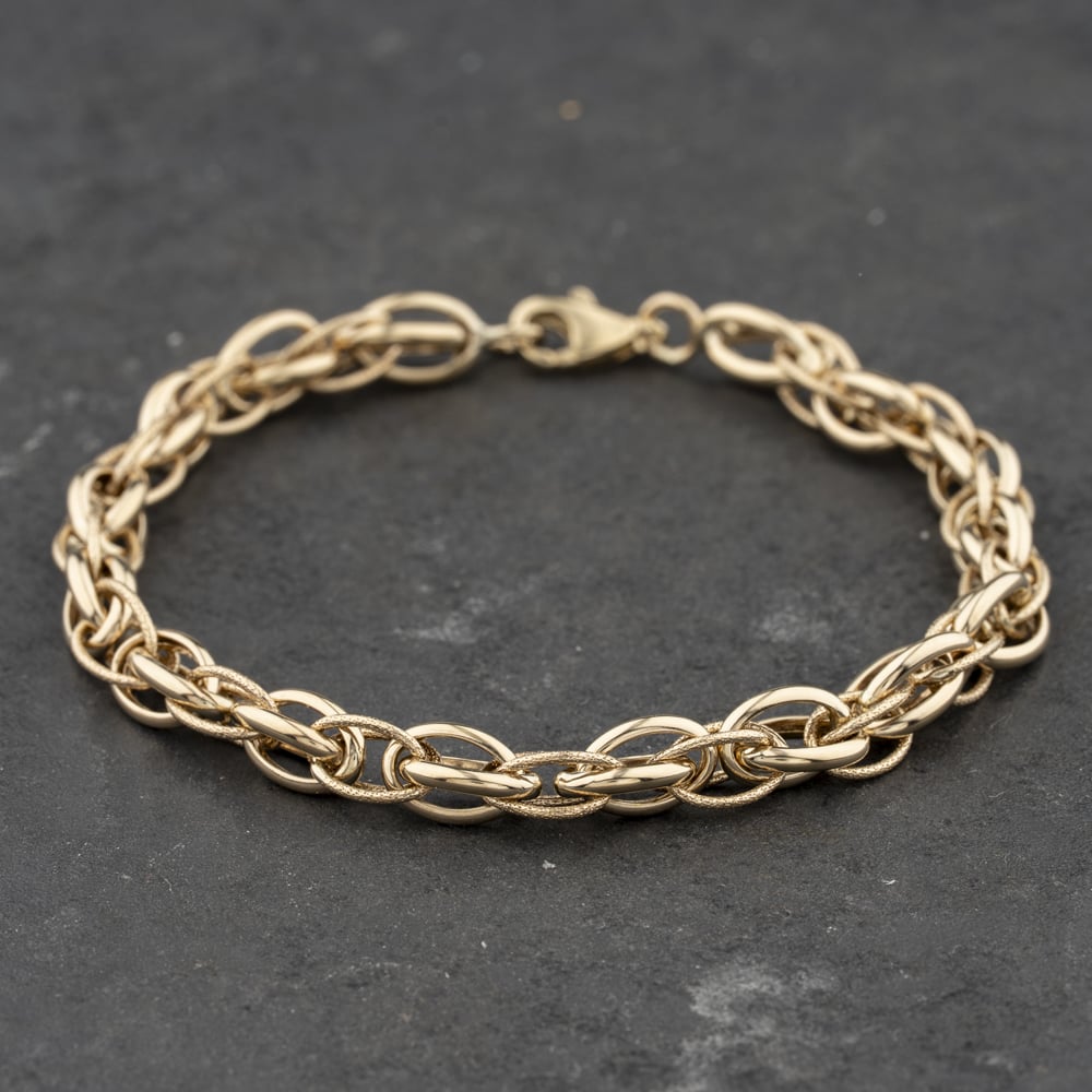 Second Hand 9ct Yellow Gold 7.5 Inch Fancy Chain Bracelet 41281922