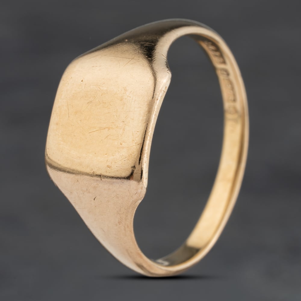 Second Hand 9ct Yellow Gold Square Signet Ring 41342294