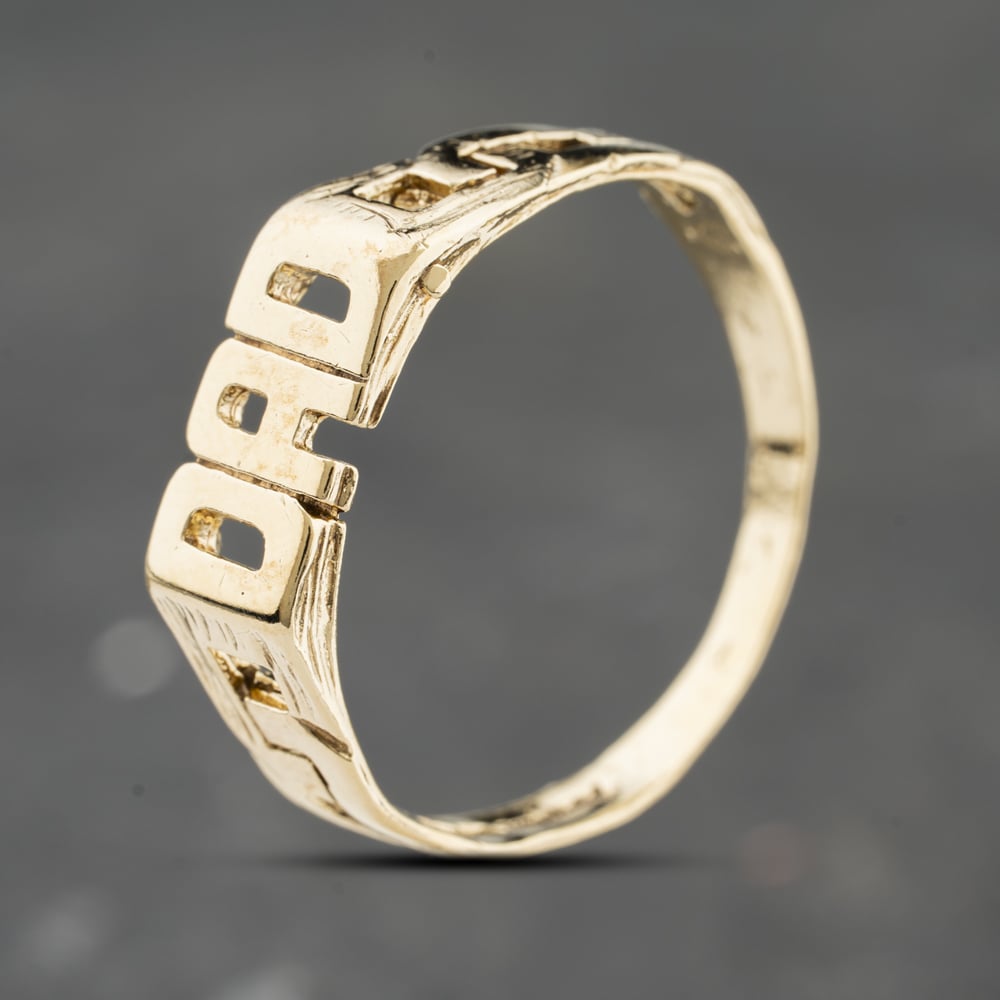 Second Hand 9ct Yellow Gold Dad Signet Ring 41342347