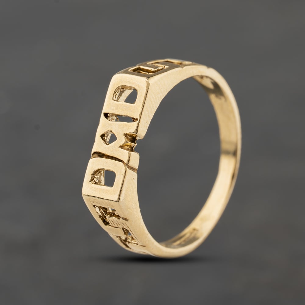 Second Hand 9ct Yellow Gold Dad Signet Ring 41342473