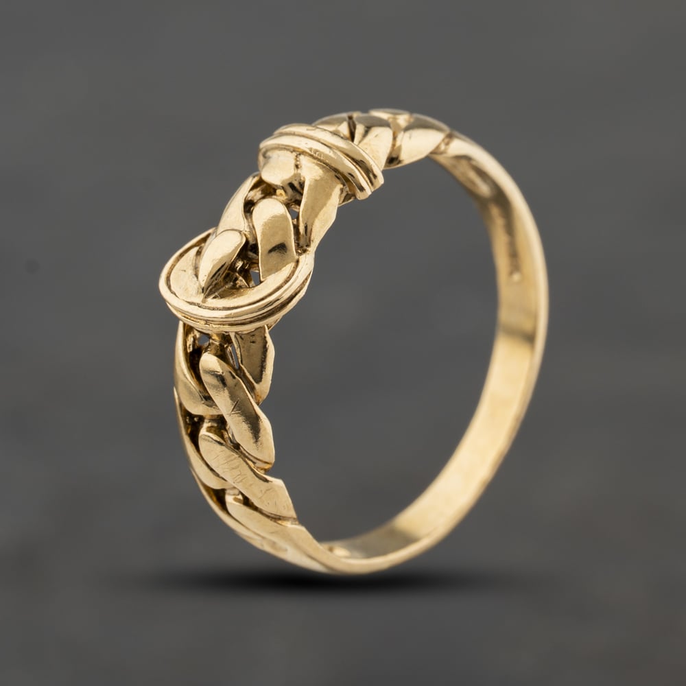 Second Hand 9ct Yellow Gold Chainlink Buckle Ring 41342474