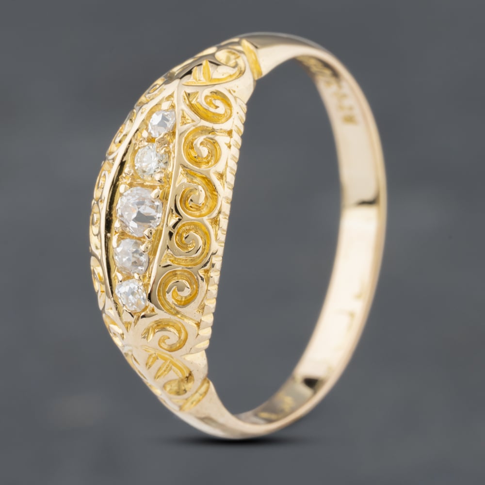 Second Hand 18ct Yellow Gold Diamond Five Stone Ring 41382278