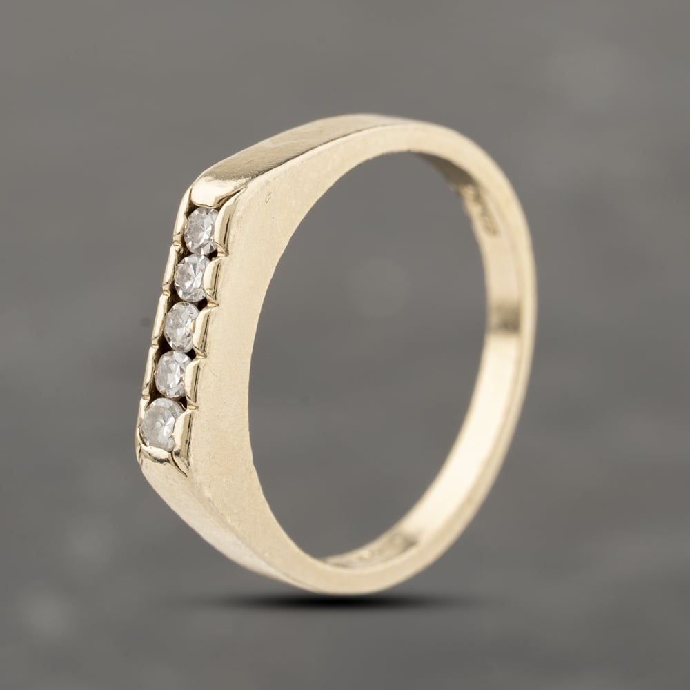 Second Hand 9ct Yellow Gold Diamond Five Stone Ring 41383904