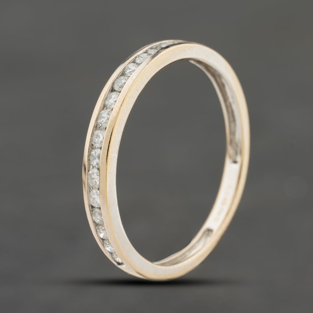 Second Hand 9ct Yellow Gold Diamond Channel Set Half Eternity Ring 41383968