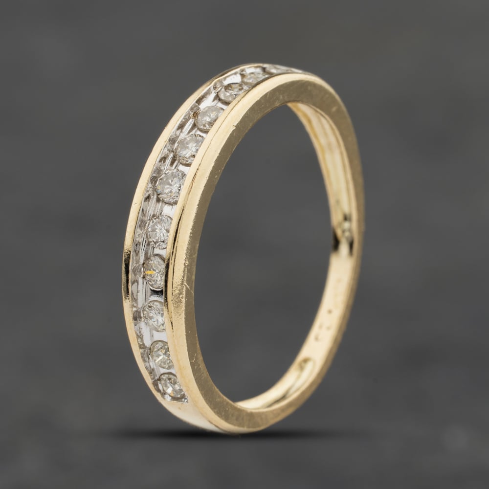 Second Hand Yellow Gold 0.20ct Diamond Half Eternity Ring 41384025