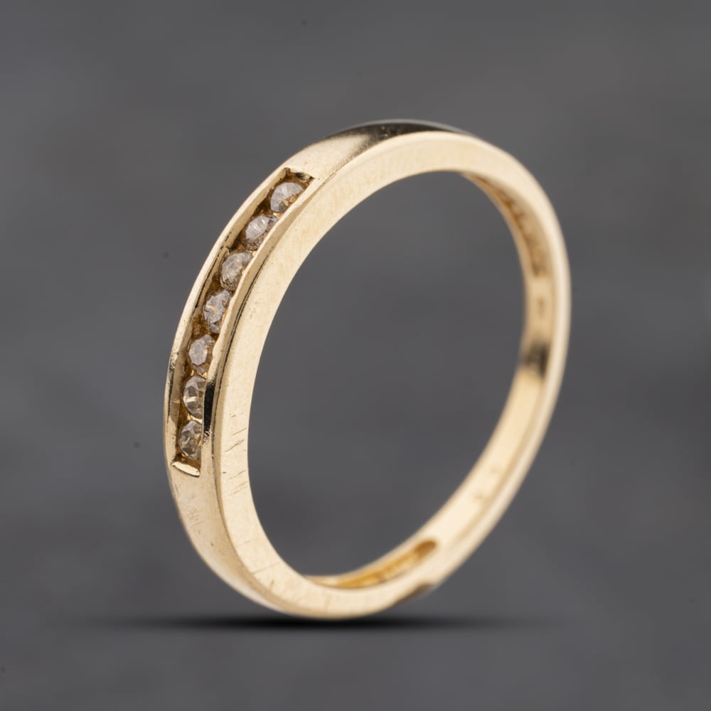 Second Hand 9ct Yellow Gold Diamond Channel Set Half Eternity Ring 41384242