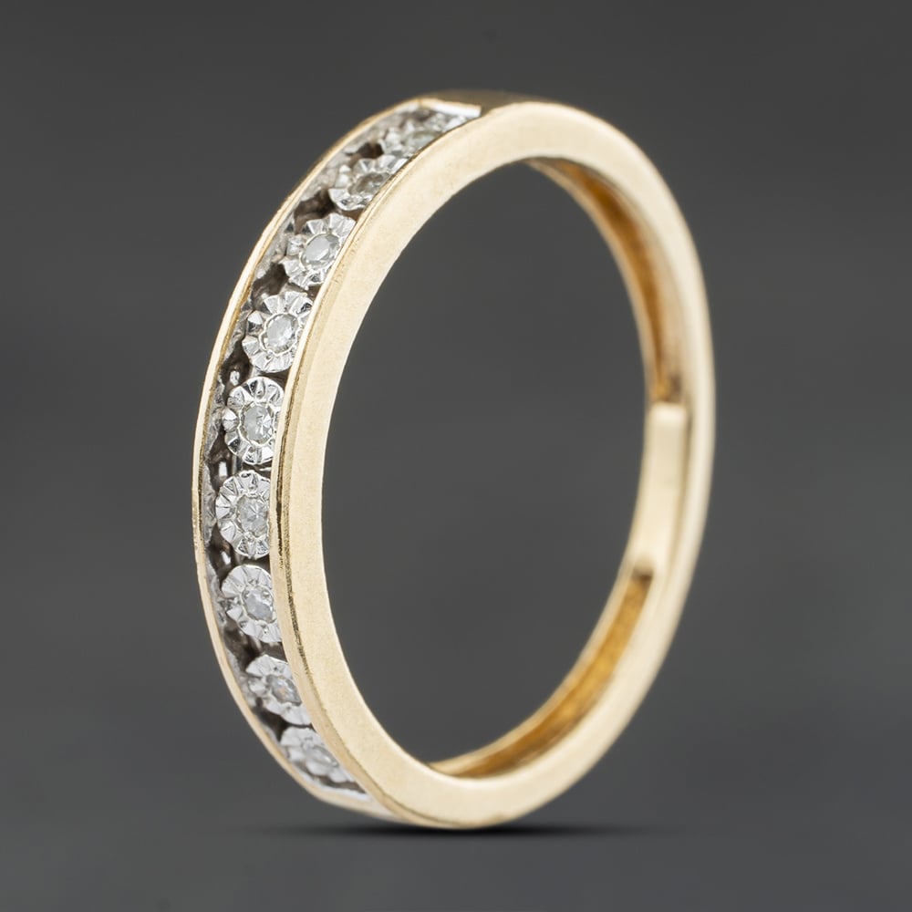 Second Hand 9ct Yellow Gold Diamond Channel Set Half Eternity Ring 41384450