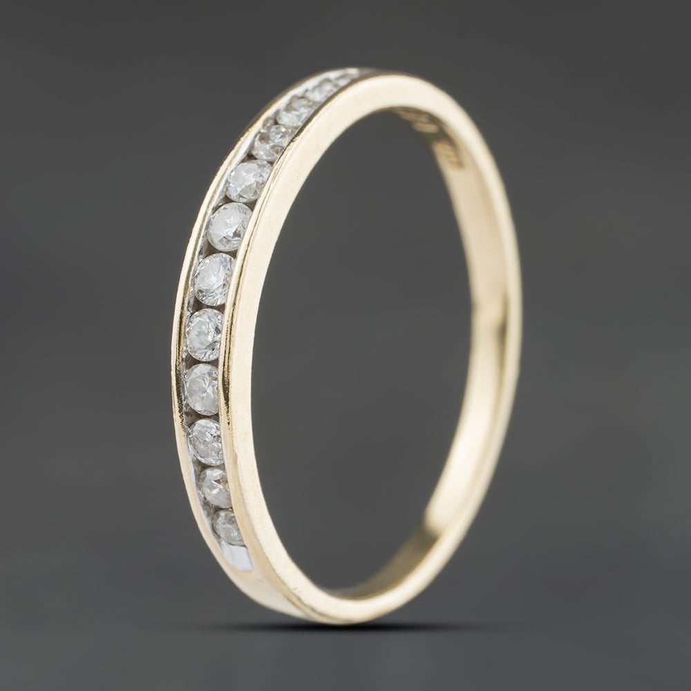 Second Hand 9ct Yellow Gold Diamond Channel Set Half Eternity Ring 41384458