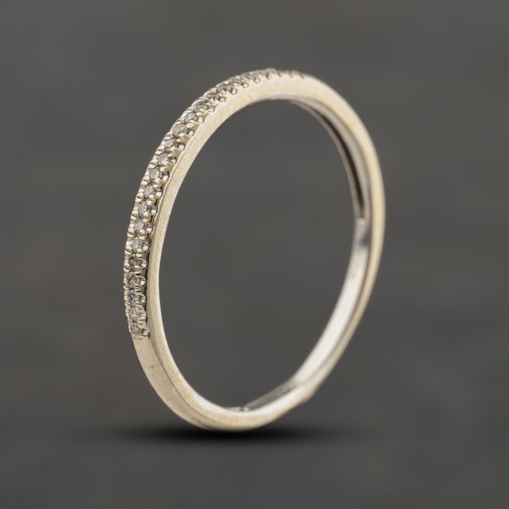 Second Hand 9ct White Gold 0.08ct Diamond Half Eternity Ring 41384479