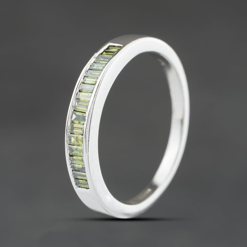Second Hand 9ct White Gold Diamond Colour Treated Half Eternity Ring 41384521
