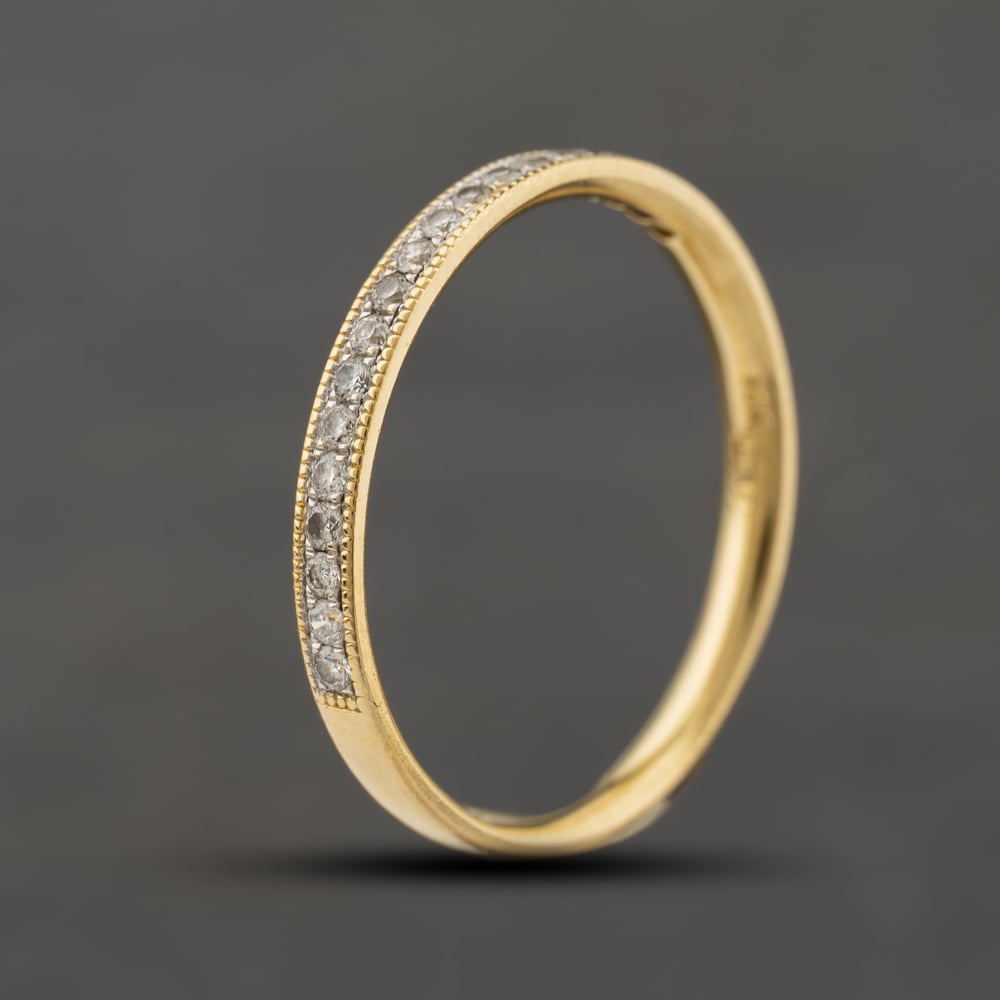 Second Hand 18ct Yellow Gold 0.20ct Brilliant Cut Diamond Half Eternity Ring 41384526