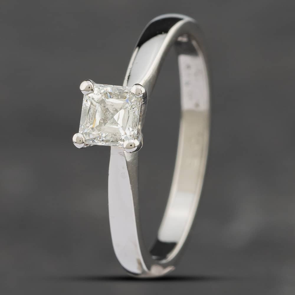 Second Hand Platinum 0.45ct Princess Cut Solitaire Ring 41481055
