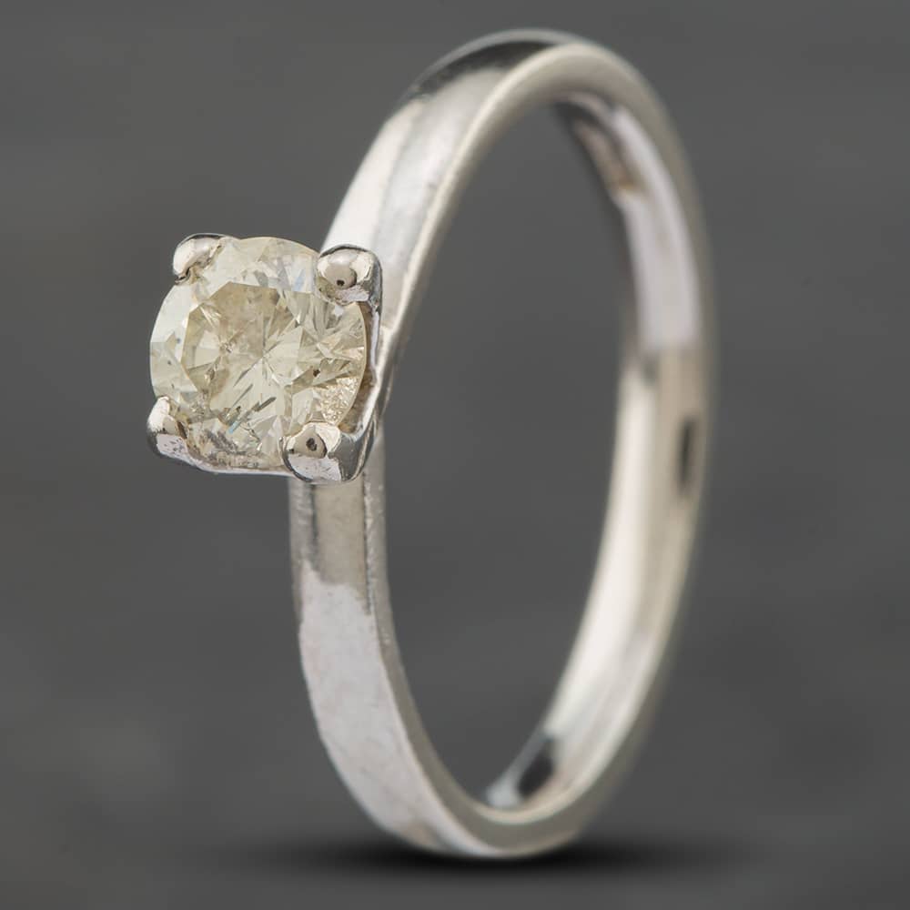 Second Hand Platinum Certificated 0.60ct Brilliant Cut Diamond Four Claw Solitaire Ring 41481152