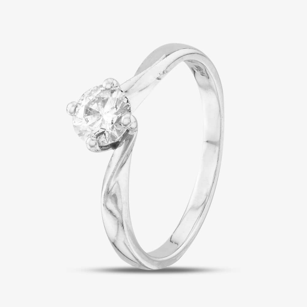 Second Hand Platinum 0.61ct Brilliant Cut Diamond Twist Solitaire Ring 41481434