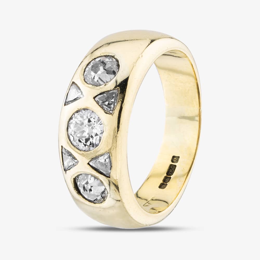 Second Hand 18ct Yellow Gold Round & Trilliant Cut Diamond Seven Stone Ring 41481438