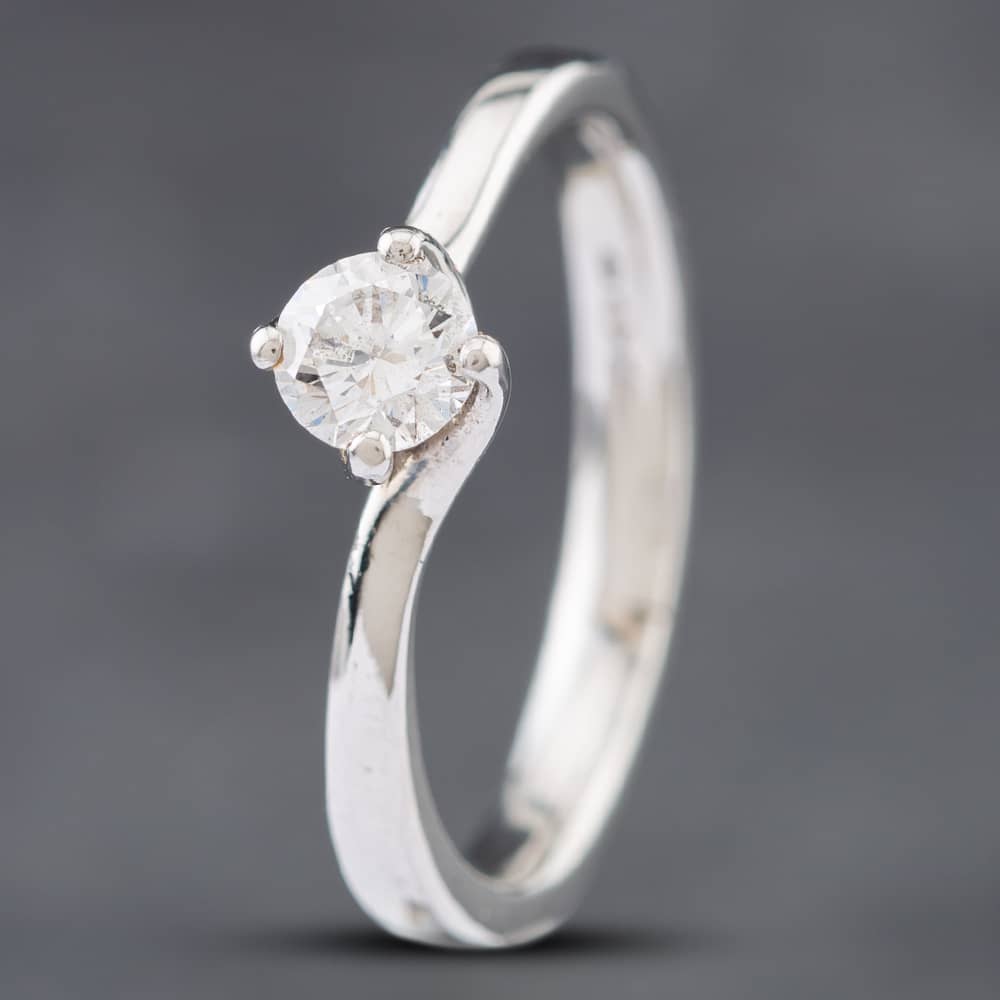 Second Hand Platinum 0.30ct Brilliant Cut Diamond Twist Solitaire Ring 41481498
