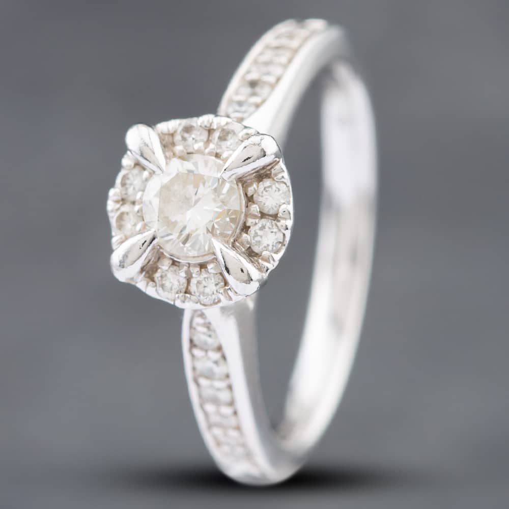 Second Hand Platinum 0.55ct Brilliant Cut Diamond Cluster Ring 41481503