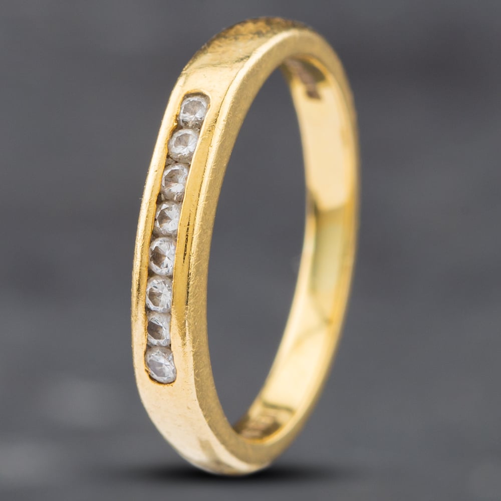 Second Hand 18ct Yellow Gold Brilliant Cut Diamond Half Eternity Ring 41481545